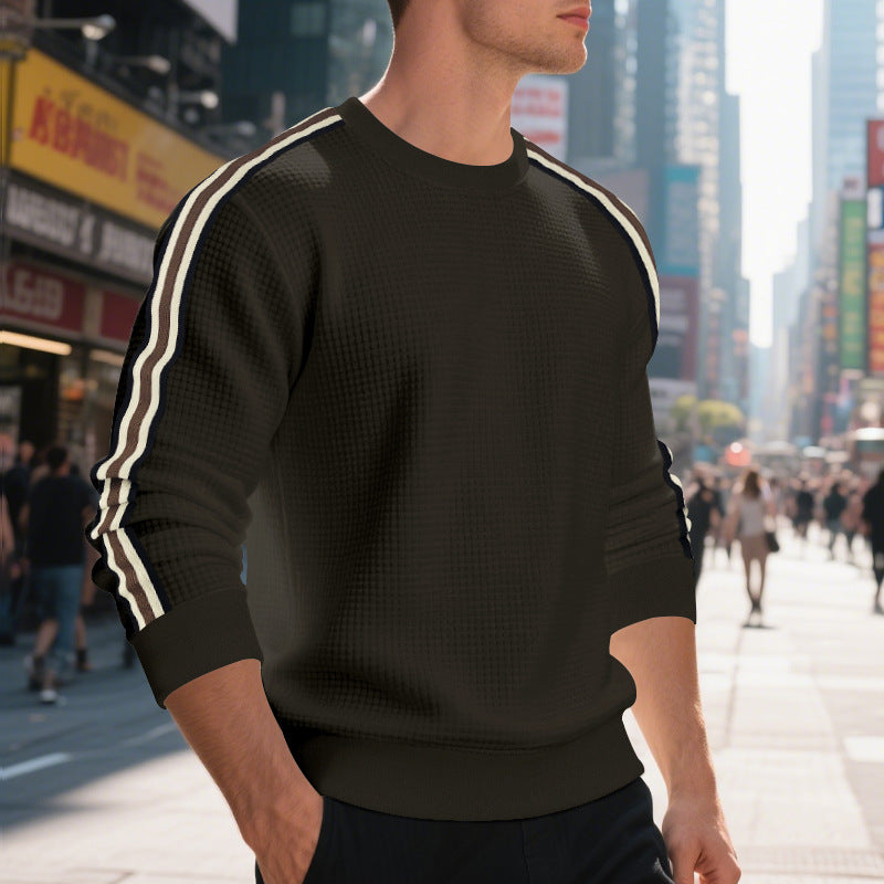 Men’s Loose Round Neck Pullover Sweater – Lightweight Long Sleeve