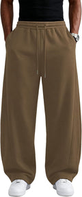 Wangdo Men's Baggy Sweatpants Wide Leg Lounge Cotton Casual Jogging Pants