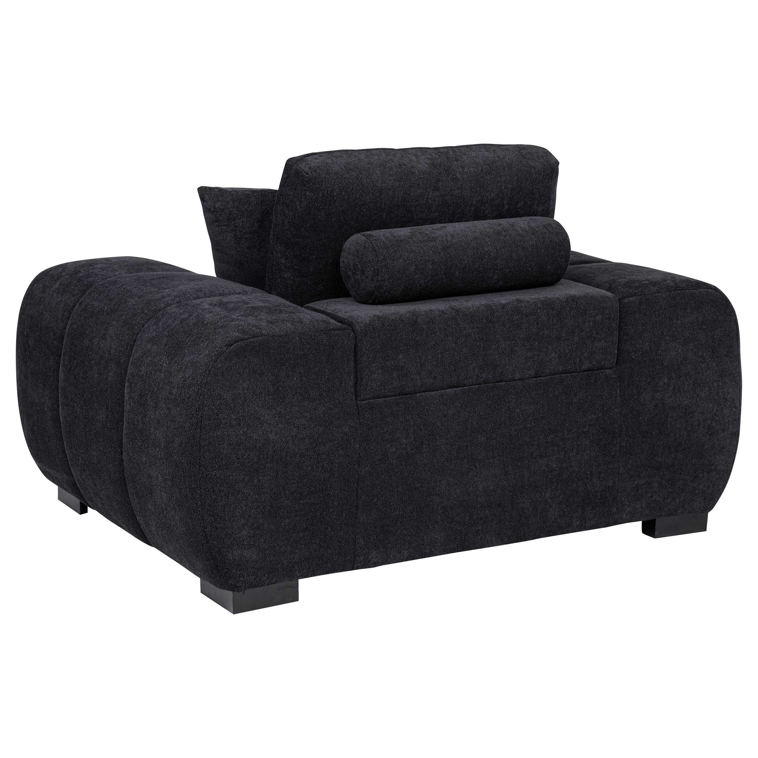 Octavia Upholstered Track Arm Accent Chair Black