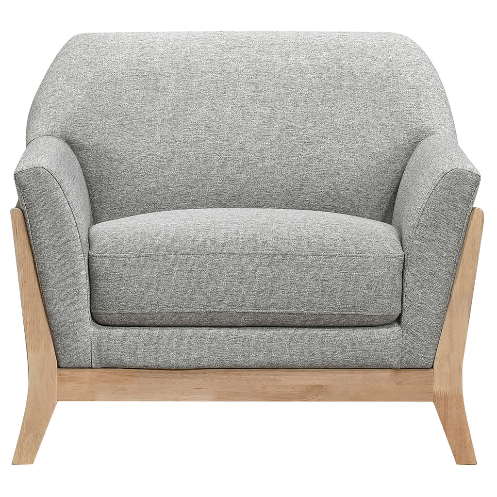 Vaughn 3-piece Fabric Upholstered Flared Arm Sofa Set Grey