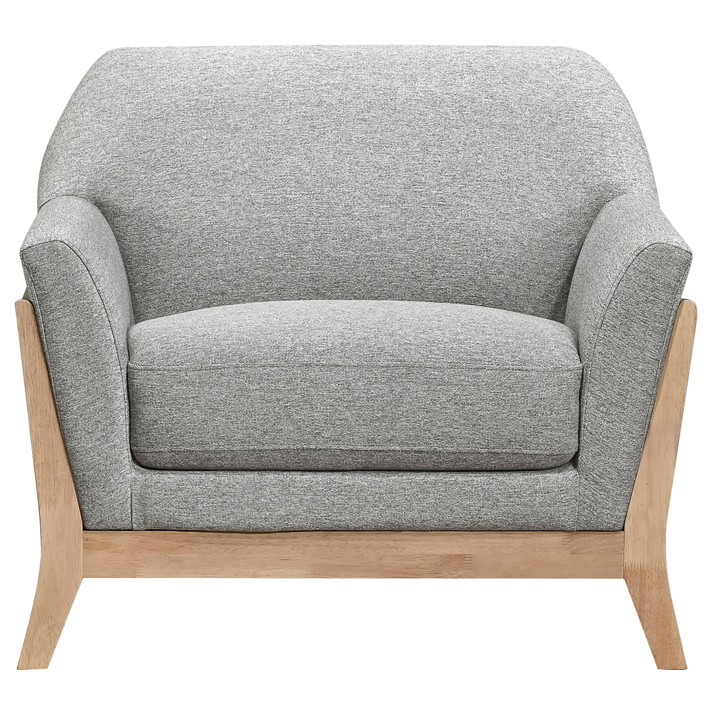 Vaughn 3-piece Fabric Upholstered Flared Arm Sofa Set Grey