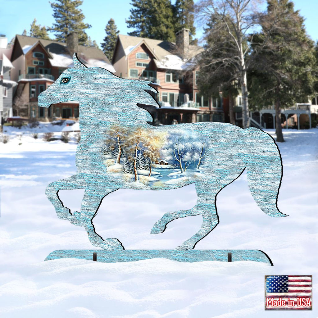 Running Horse Wildlife Outdoor Decor by G. DeBrekht - Wildlife Holiday Decor - 8198152F