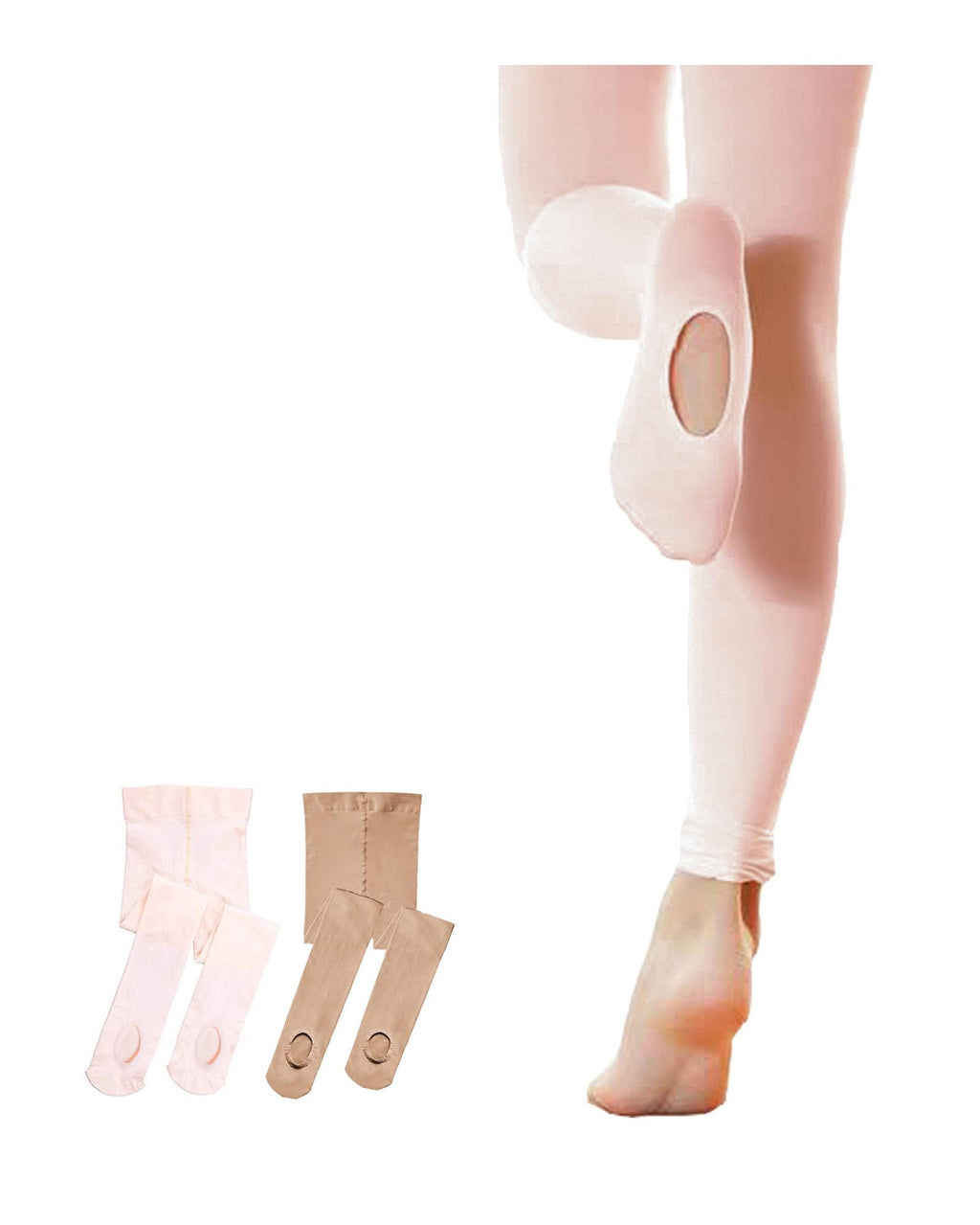 Stelle Girls' Convertible & Transition Ballet Tights for Toddler Dance Kid