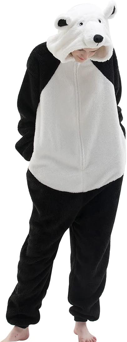 COSUSKET Snug Fit Unisex Adult Onesie Pajamas, Flannel Cosplay Animal One Piece Halloween Costume Sleepwear Homewear