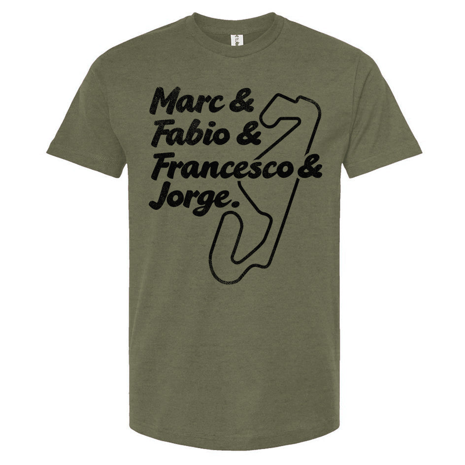 2016+ Era MotoGP Motorcycle Champions T-Shirt (black ink)