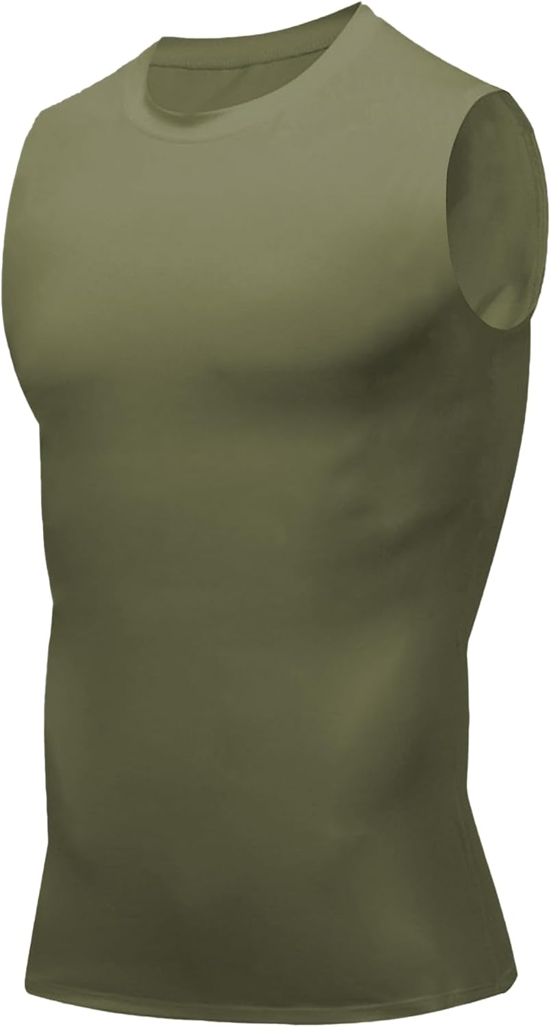 Compression Shirt Men Slimming Body Shaper Vest Crewneck Workout Tank Top