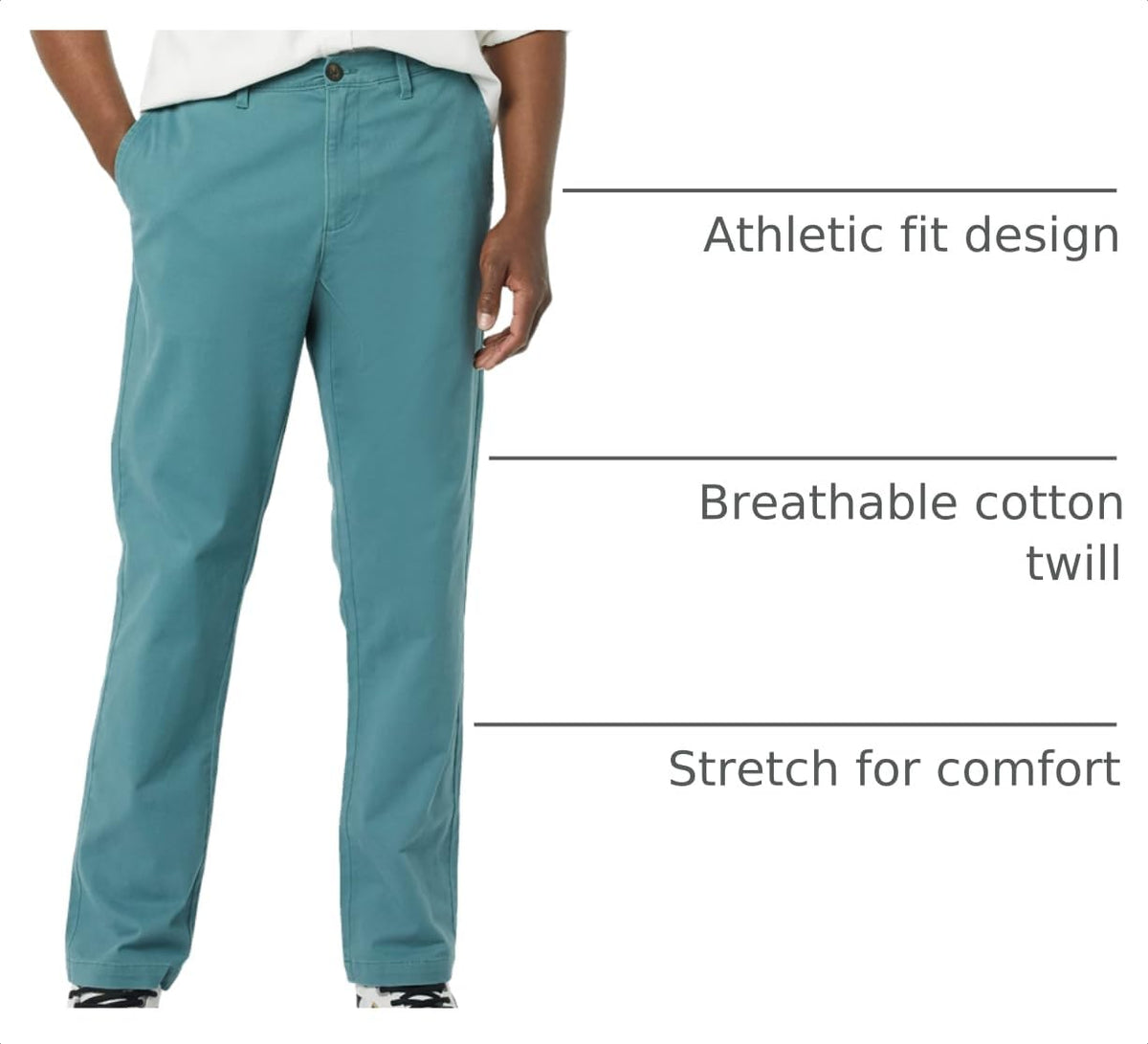 Amazon Essentials Men's Athletic-Fit Stretch Chino Pants, Casual Business Wear