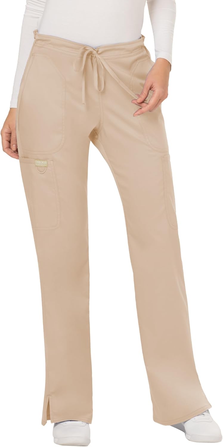 Cherokee WW Revolution Scrub Pants for Women Mid Rise Flare Pant 5 Pockets