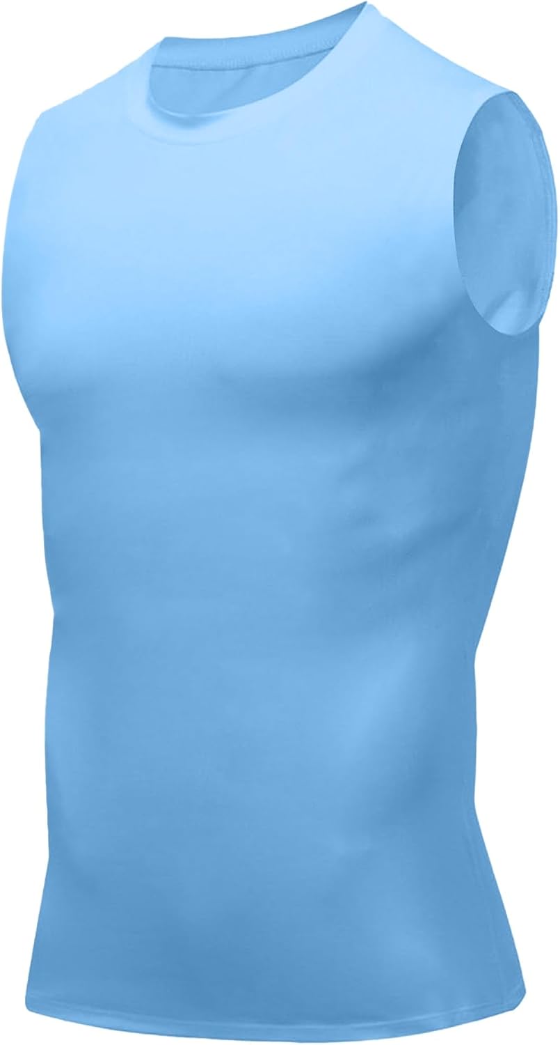 Compression Shirt Men Slimming Body Shaper Vest Crewneck Workout Tank Top