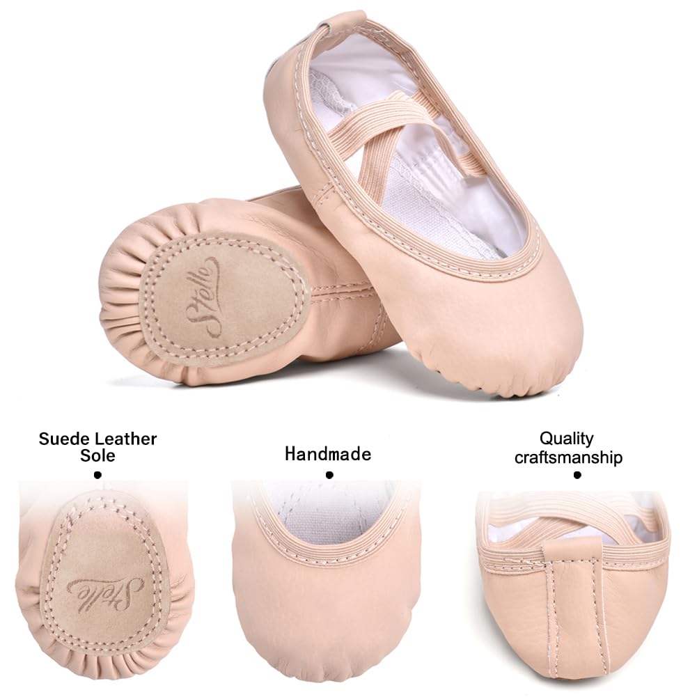 Stelle Ballet Shoes for Girls Toddler Soft Leather Split Sole
