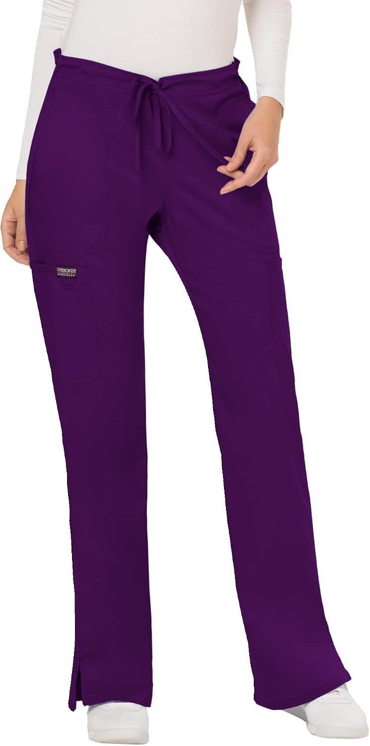 Cherokee WW Revolution Scrub Pants for Women Mid Rise Flare Pant 5 Pockets