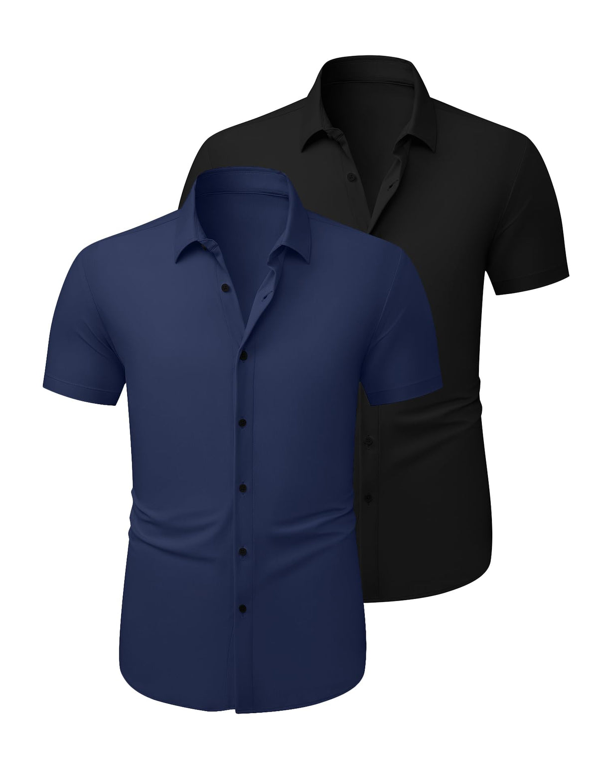 JMIERR Men's Muscle Fit High Stretch Wrinkle-Free Button Down Dress Shirts Summer Casual Short Sleeve Shirt