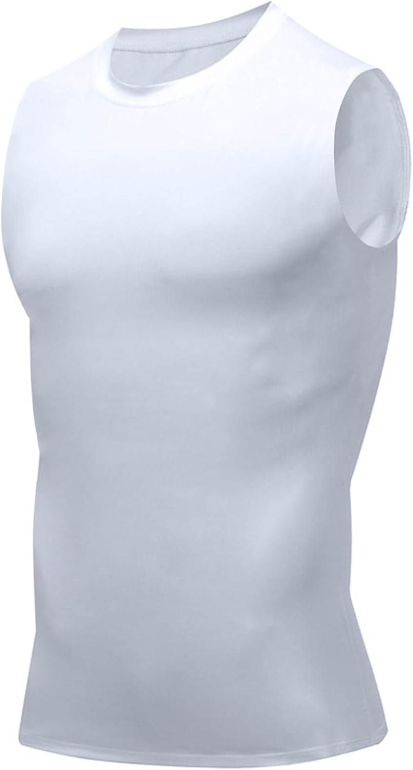 Compression Shirt Men Slimming Body Shaper Vest Crewneck Workout Tank Top
