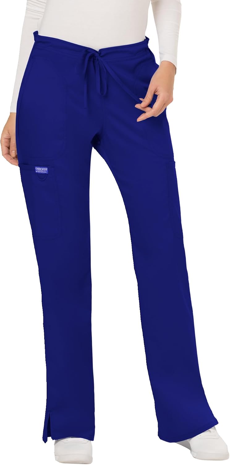 Cherokee WW Revolution Scrub Pants for Women Mid Rise Flare Pant 5 Pockets