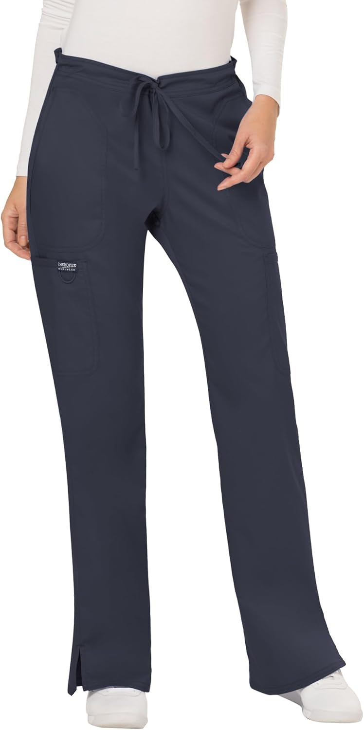 Cherokee WW Revolution Scrub Pants for Women Mid Rise Flare Pant 5 Pockets