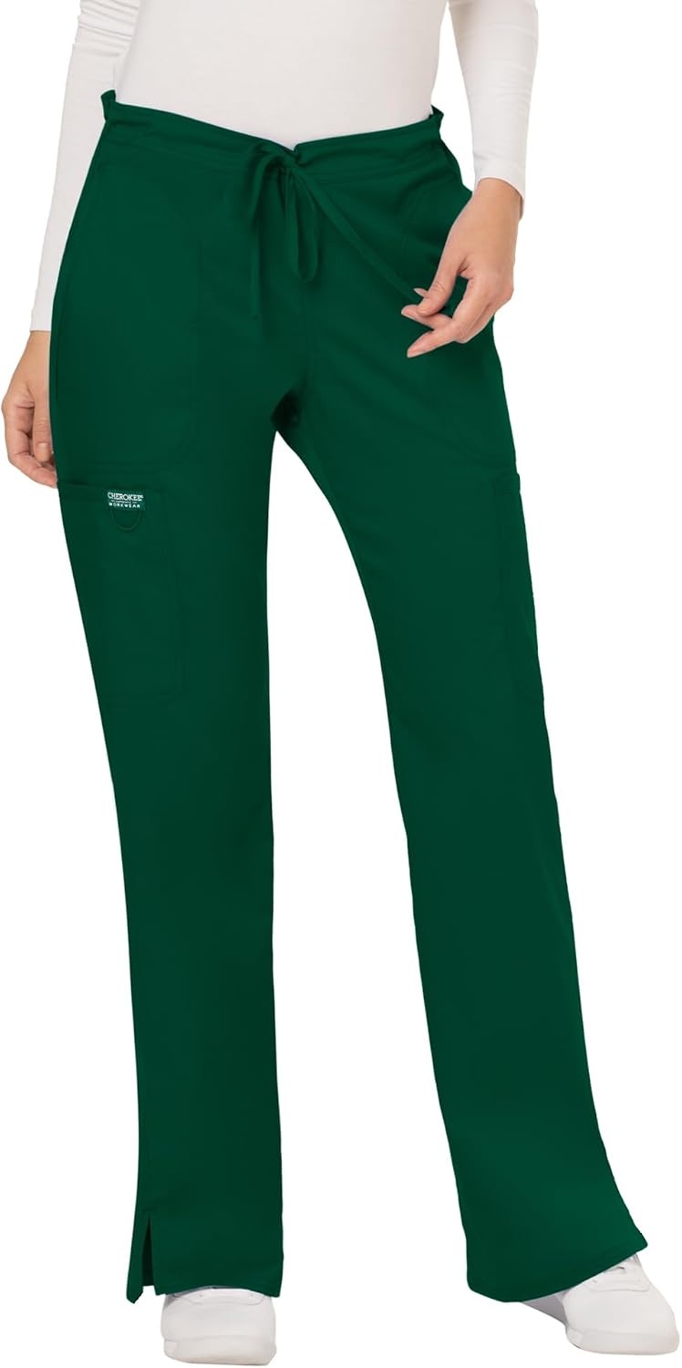 Cherokee WW Revolution Scrub Pants for Women Mid Rise Flare Pant 5 Pockets