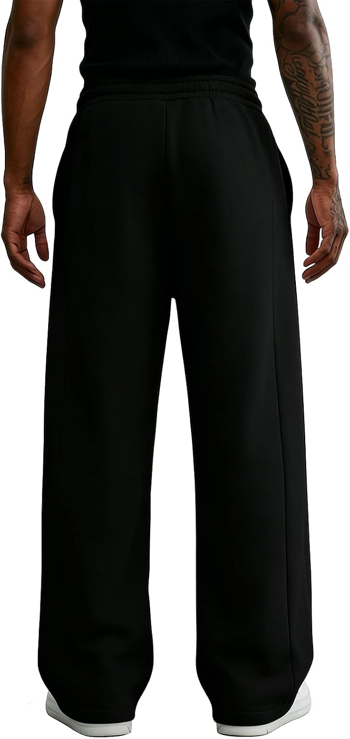 Wangdo Men's Baggy Sweatpants Wide Leg Lounge Cotton Casual Jogging Pants
