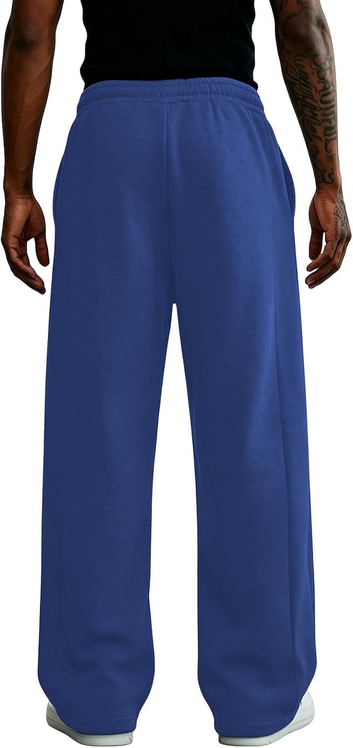 Wangdo Men's Baggy Sweatpants Wide Leg Lounge Cotton Casual Jogging Pants