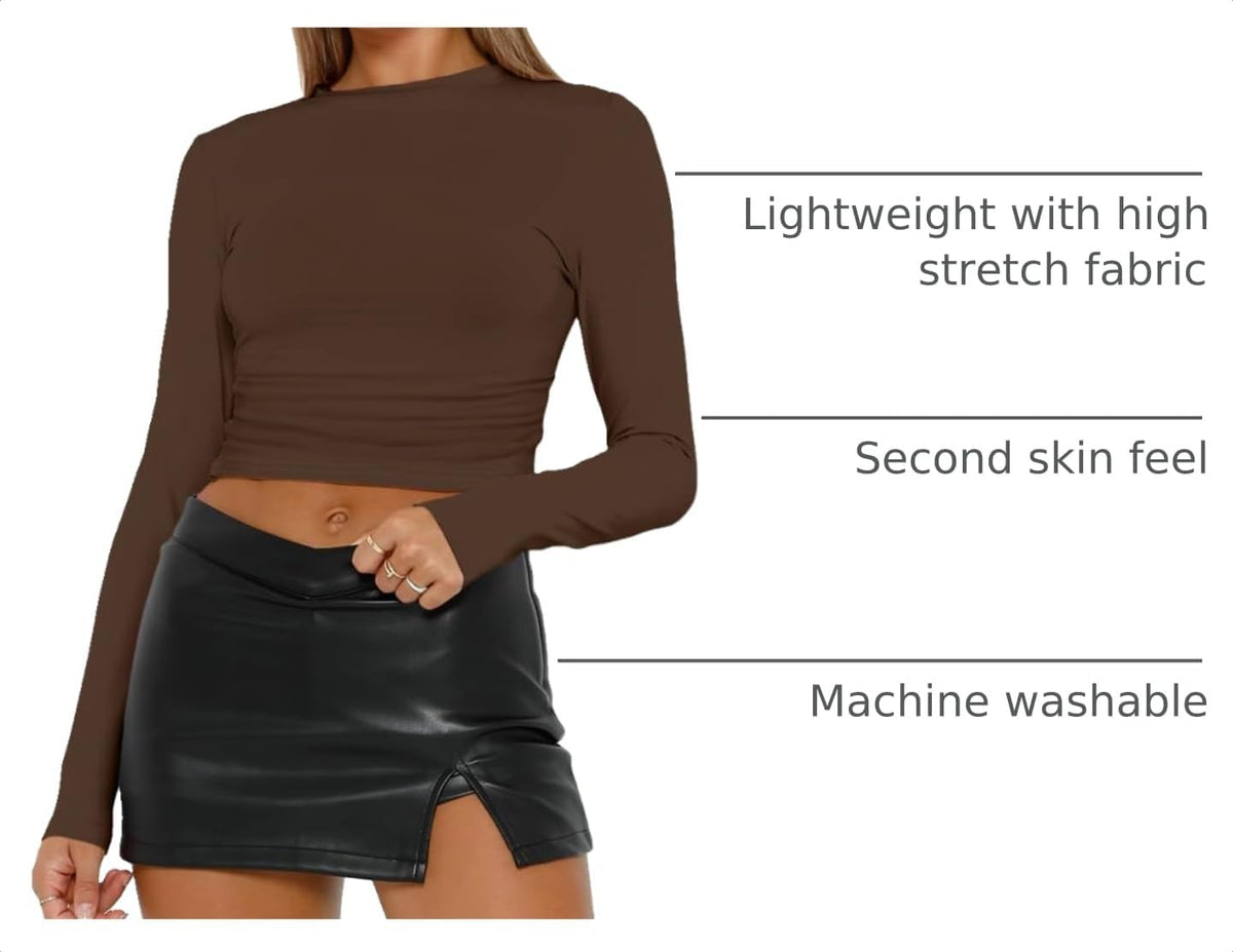 AUTOMET 3 Pack Womens Long Sleeve Basic Shirts Underscrub Compression Tops