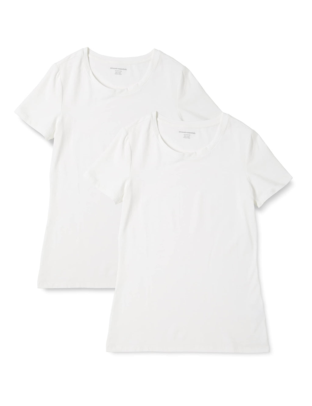 Amazon Essentials Women's Regular-Fit Short-Sleeve Crewneck T-Shirt, Cotton Modal Blend, Pack of 2