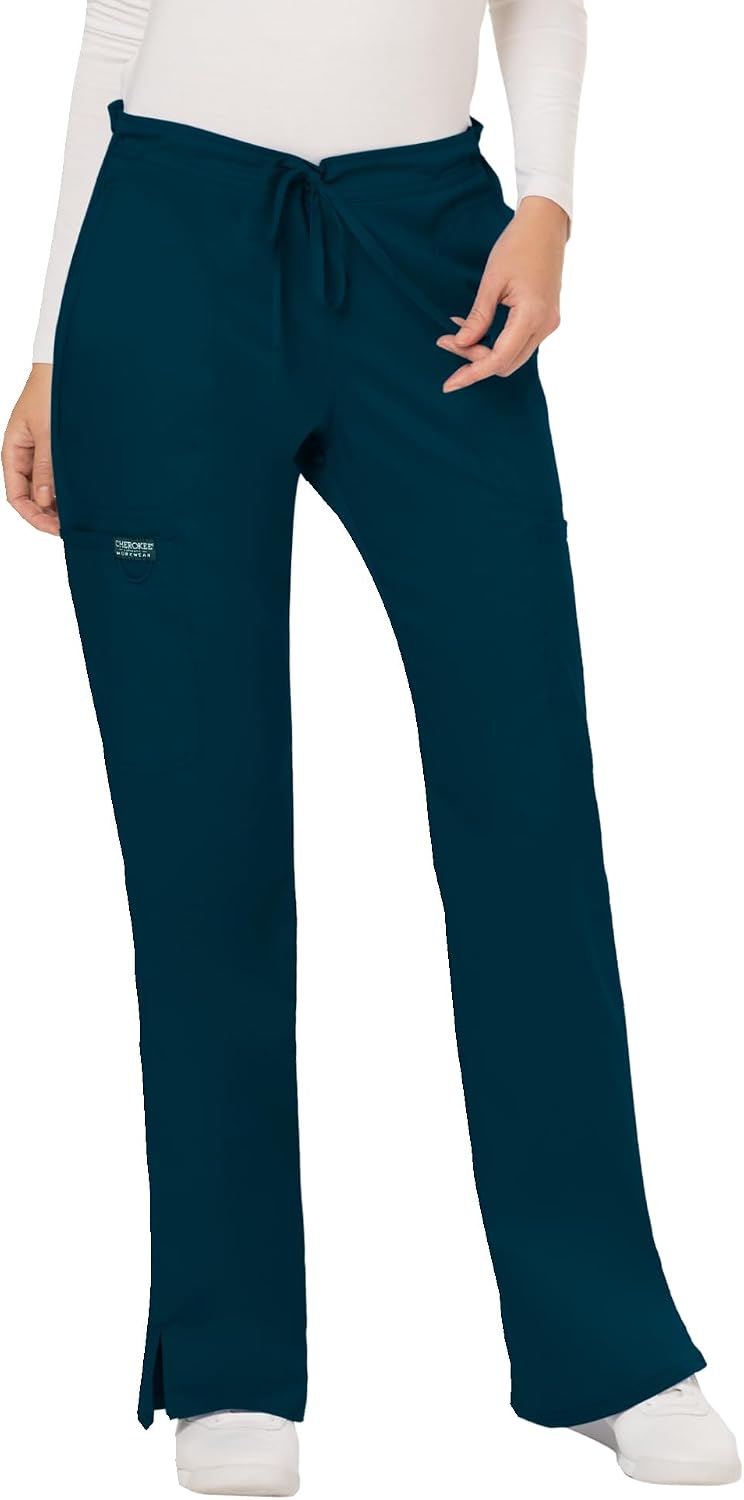 Cherokee WW Revolution Scrub Pants for Women Mid Rise Flare Pant 5 Pockets