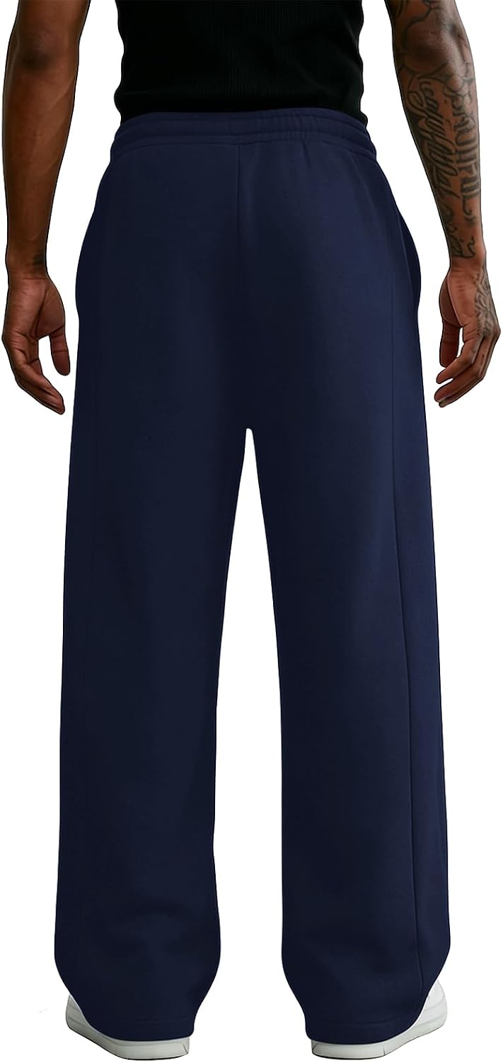 Wangdo Men's Baggy Sweatpants Wide Leg Lounge Cotton Casual Jogging Pants