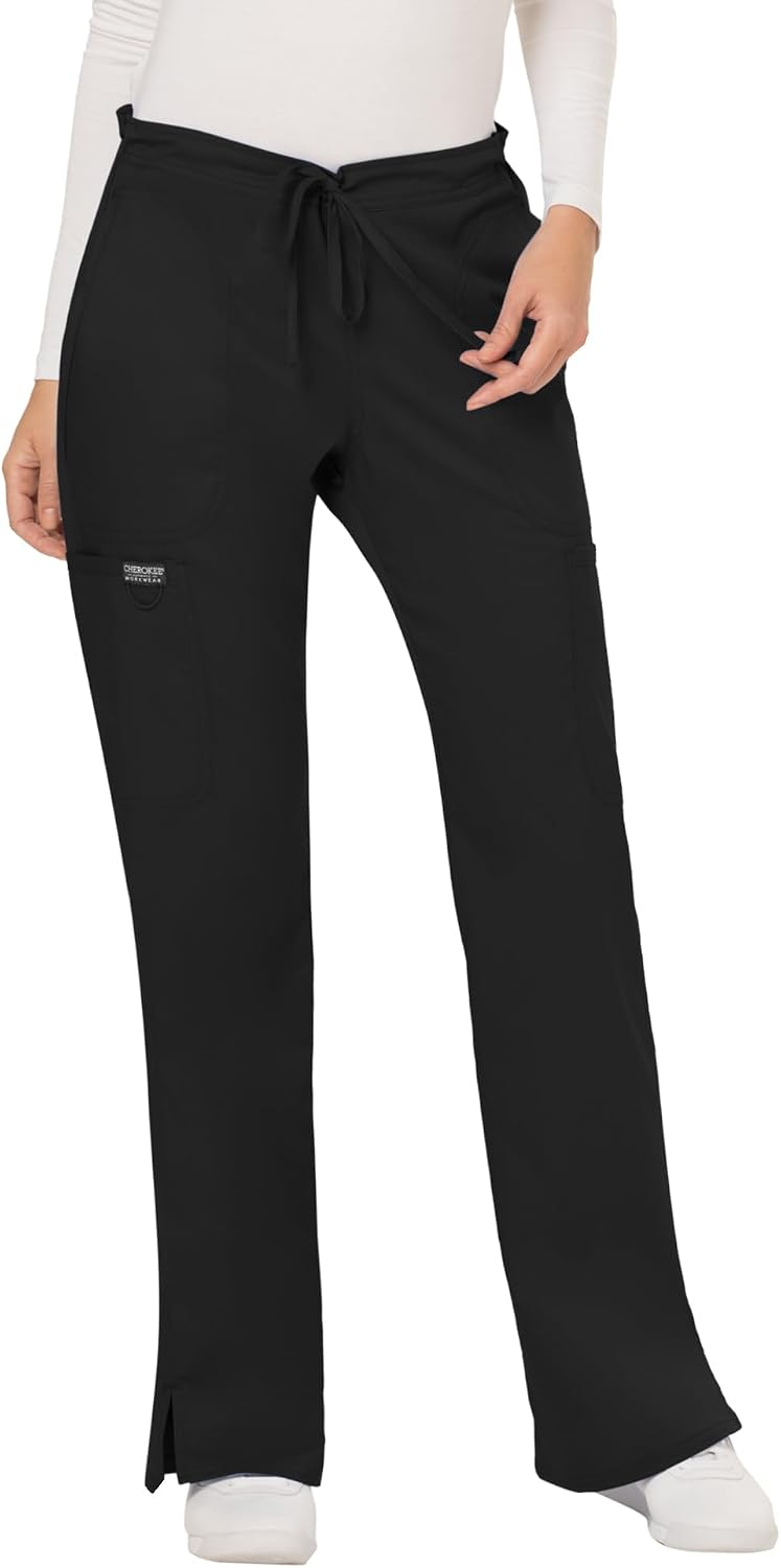 Cherokee WW Revolution Scrub Pants for Women Mid Rise Flare Pant 5 Pockets