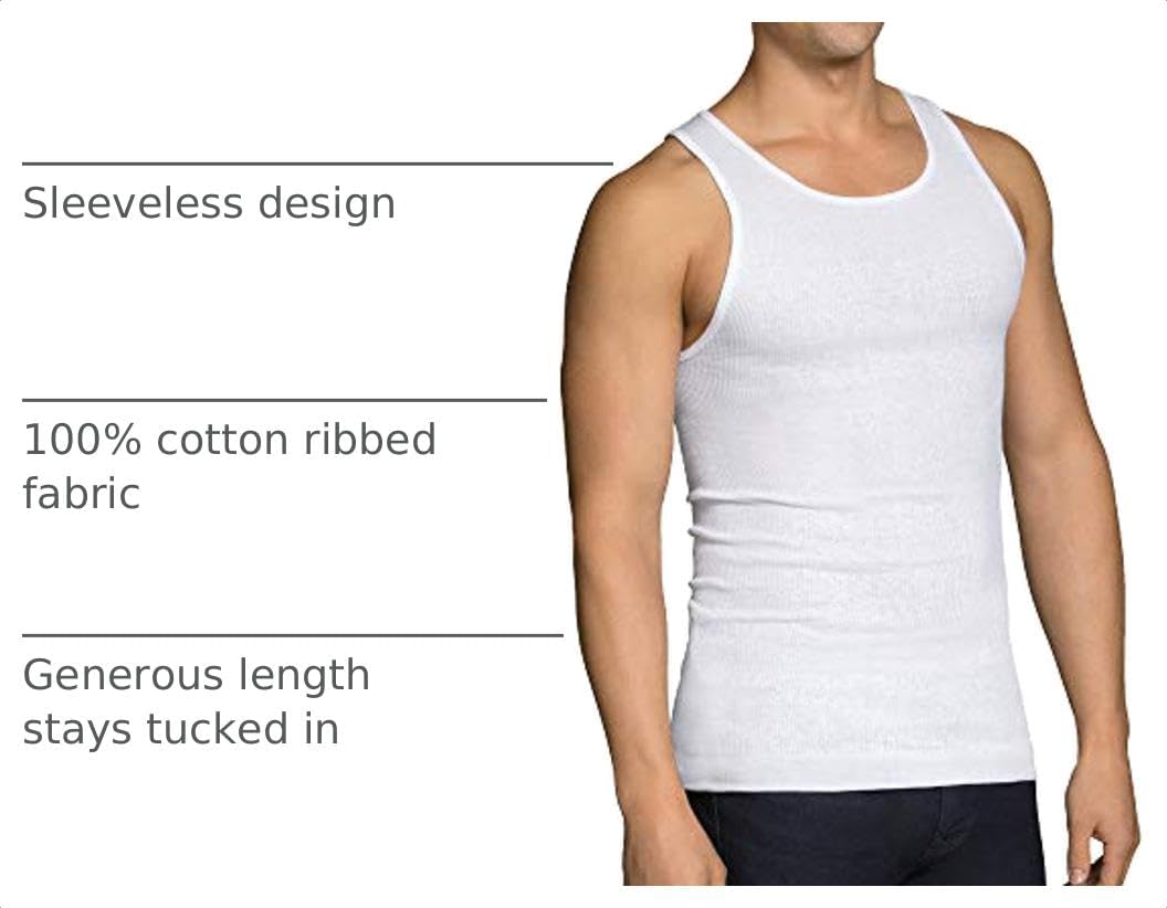 Fruit of the Loom Men's Sleeveless Tag Free Moisture Wicking Tank A-Shirt