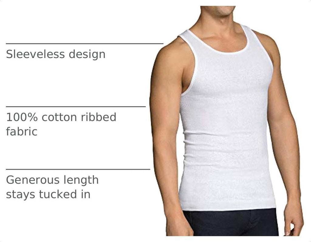 Fruit of the Loom Men's Sleeveless Tag Free Moisture Wicking Tank A-Shirt
