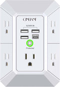 Wall Charger, Surge Protector, QINLIANF 5 Outlet Extender with 4 USB Ports