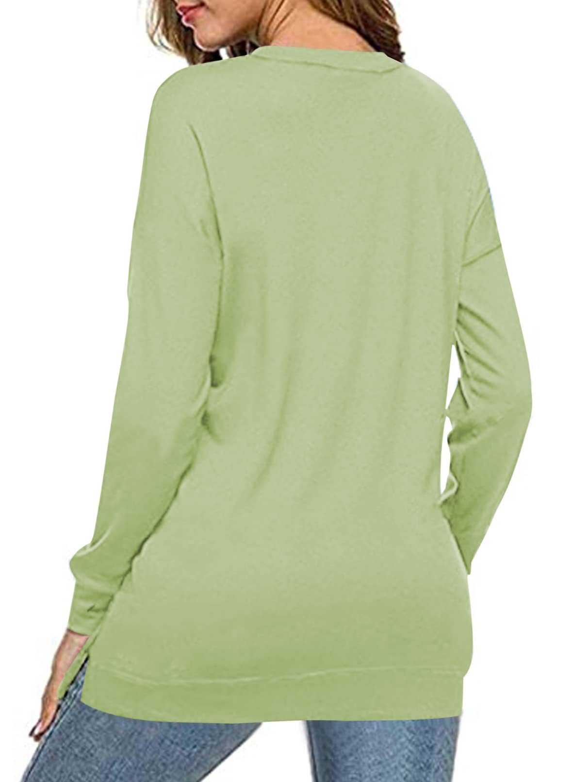 Dokotoo Women's Casual Crew Neck Sweatshirt Loose Long Sleeve Pullover Tops