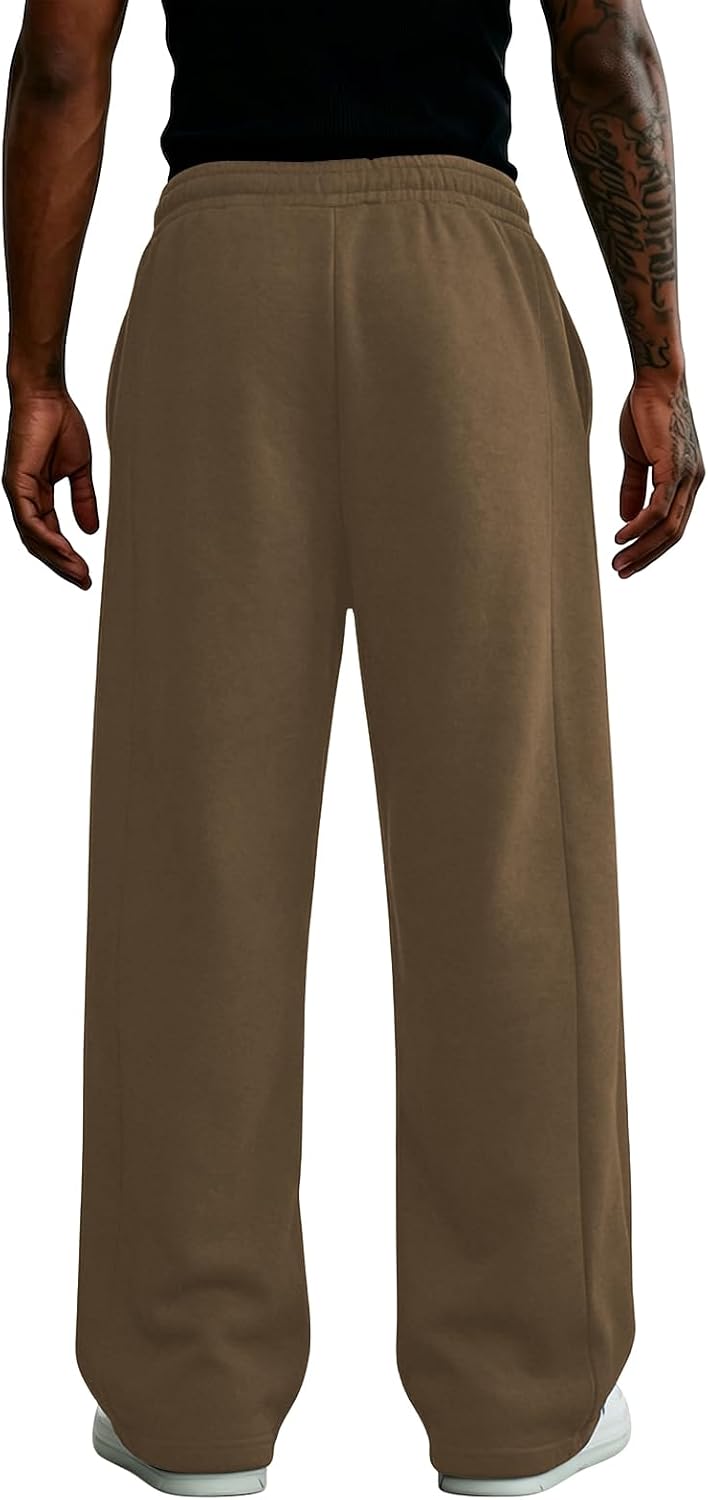 Wangdo Men's Baggy Sweatpants Wide Leg Lounge Cotton Casual Jogging Pants