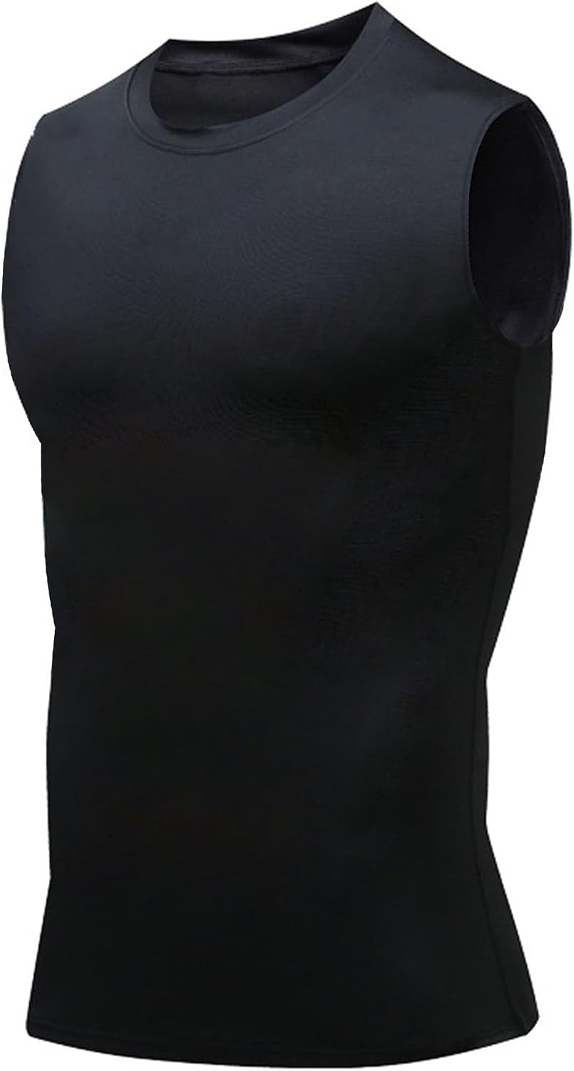 Compression Shirt Men Slimming Body Shaper Vest Crewneck Workout Tank Top