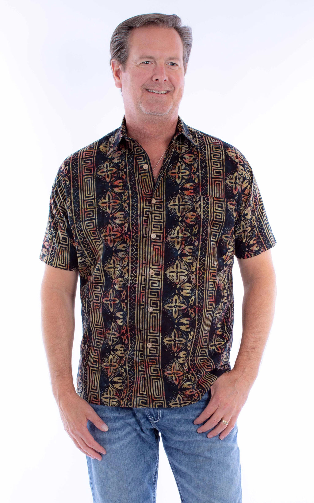 Scully Button Front Batik (5379) - Men's Casual Shirt