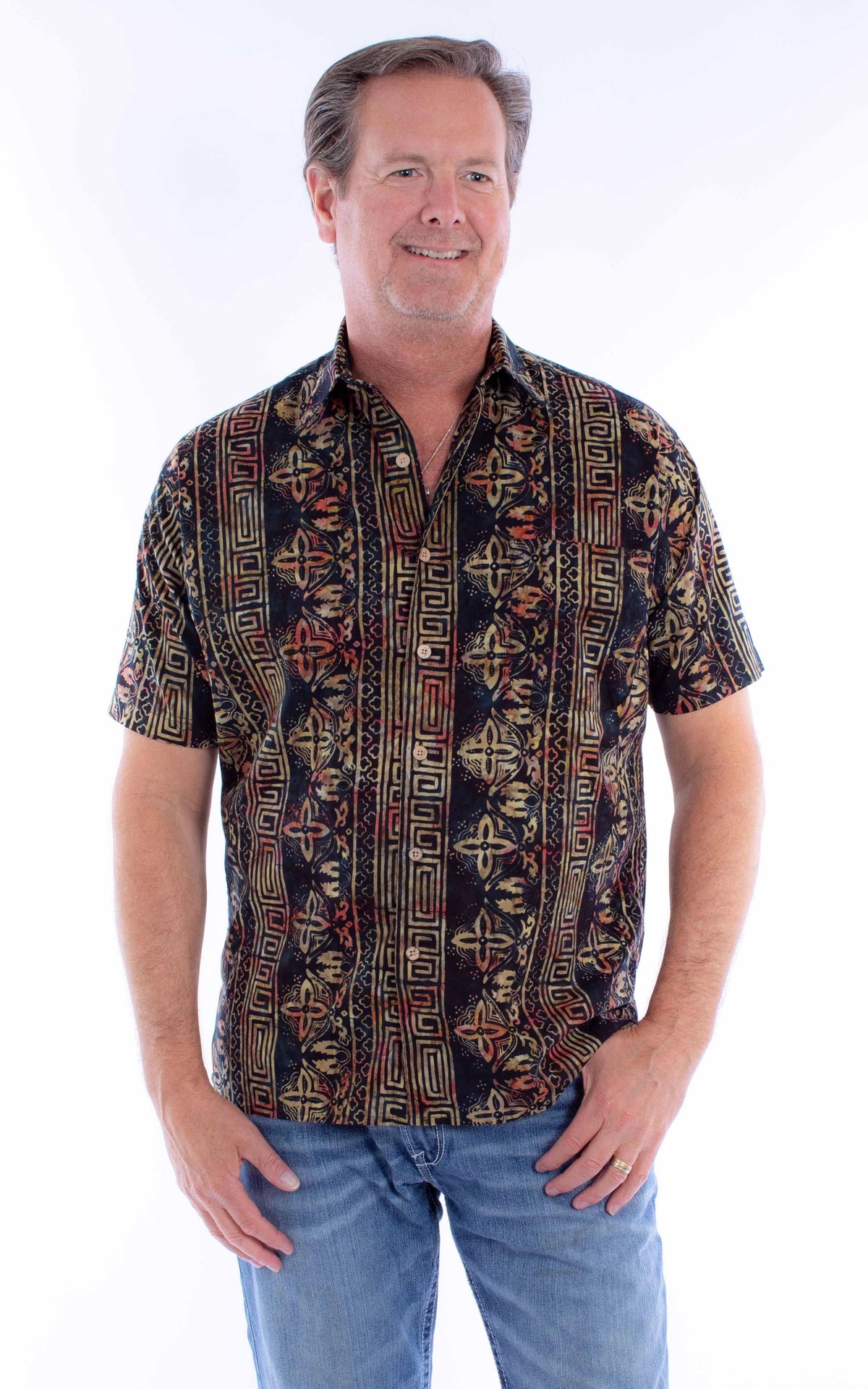 Scully Button Front Batik (5379) - Men's Casual Shirt