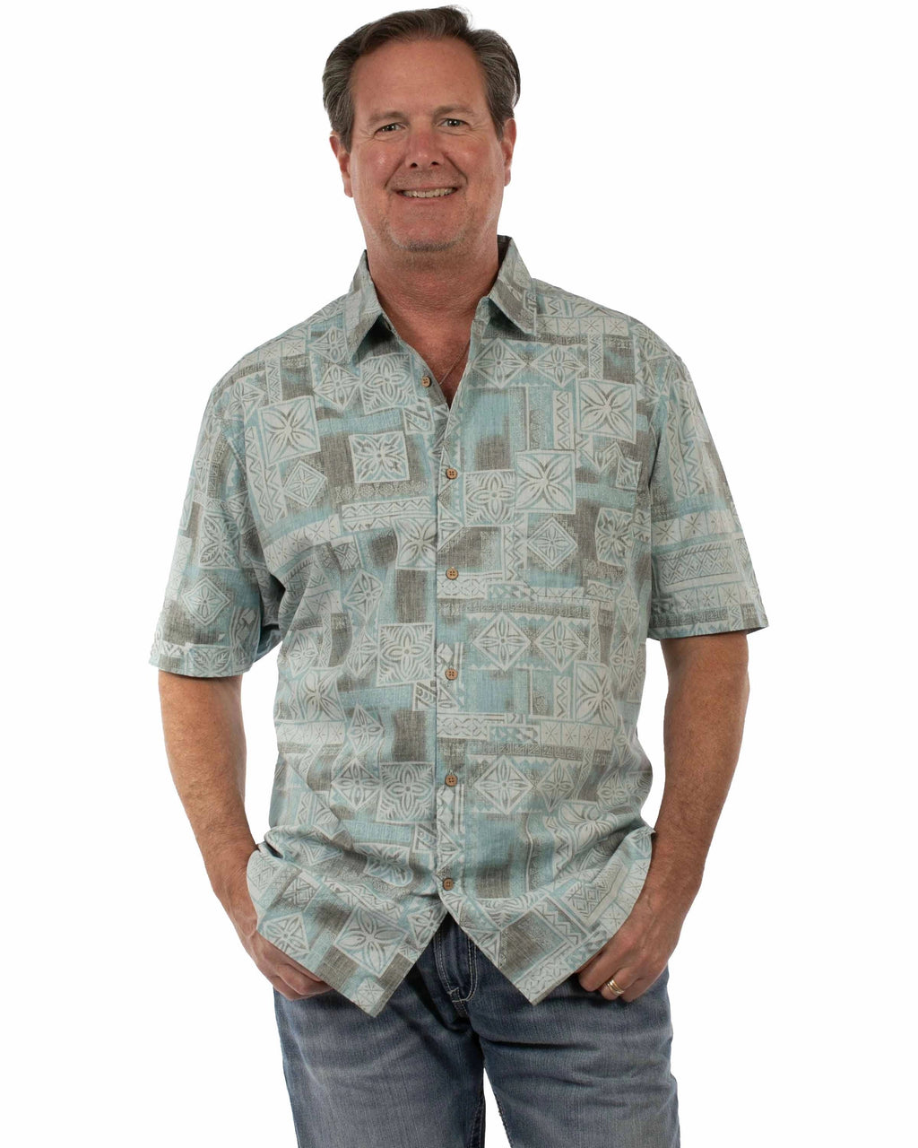 Scully Herringbone Hawaiian (5402) - Men's Casual Shirt