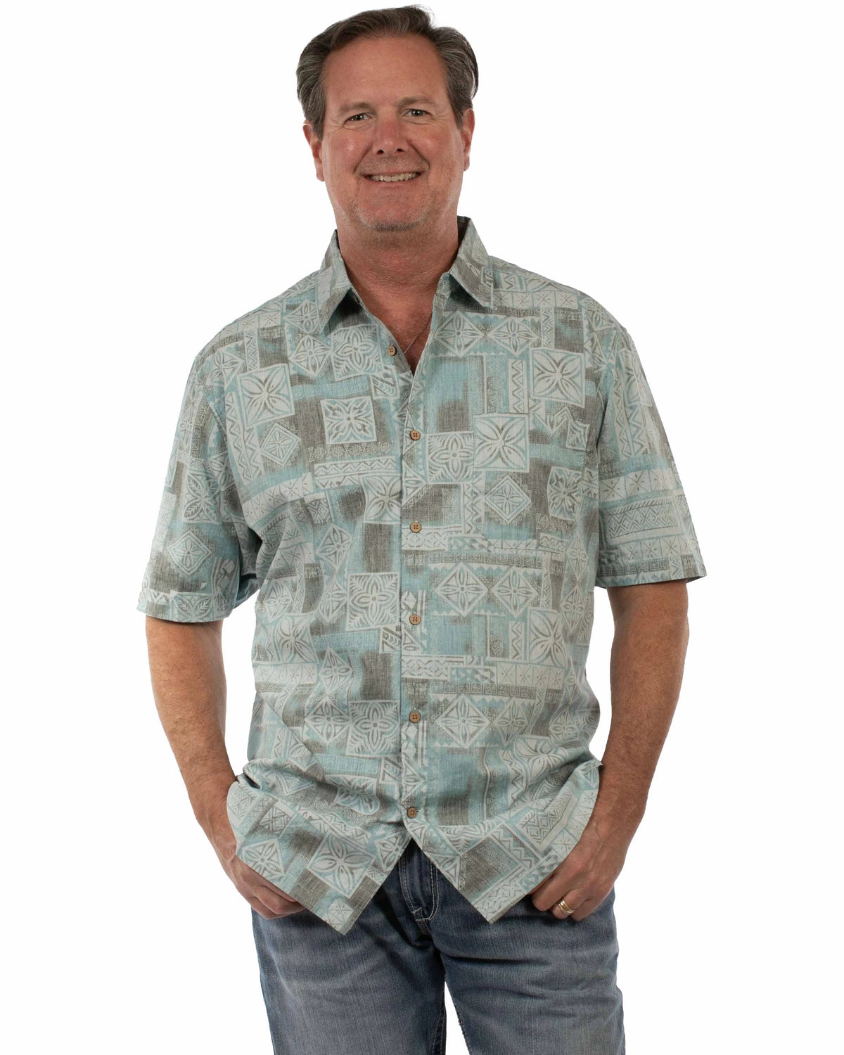 Scully Herringbone Hawaiian (5402) - Men's Casual Shirt