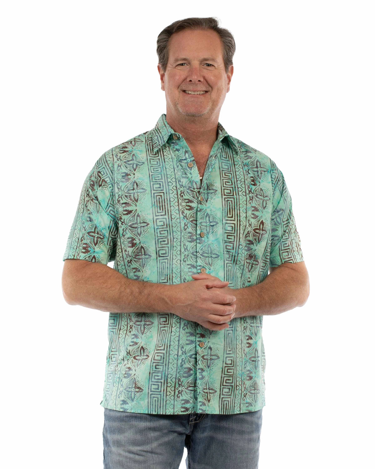 Scully Teal Batik (5403) - Men's Casual Shirt