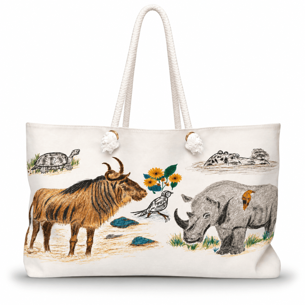 PimsArt African Safari Wildlife Weekender Bag From Original Drawing