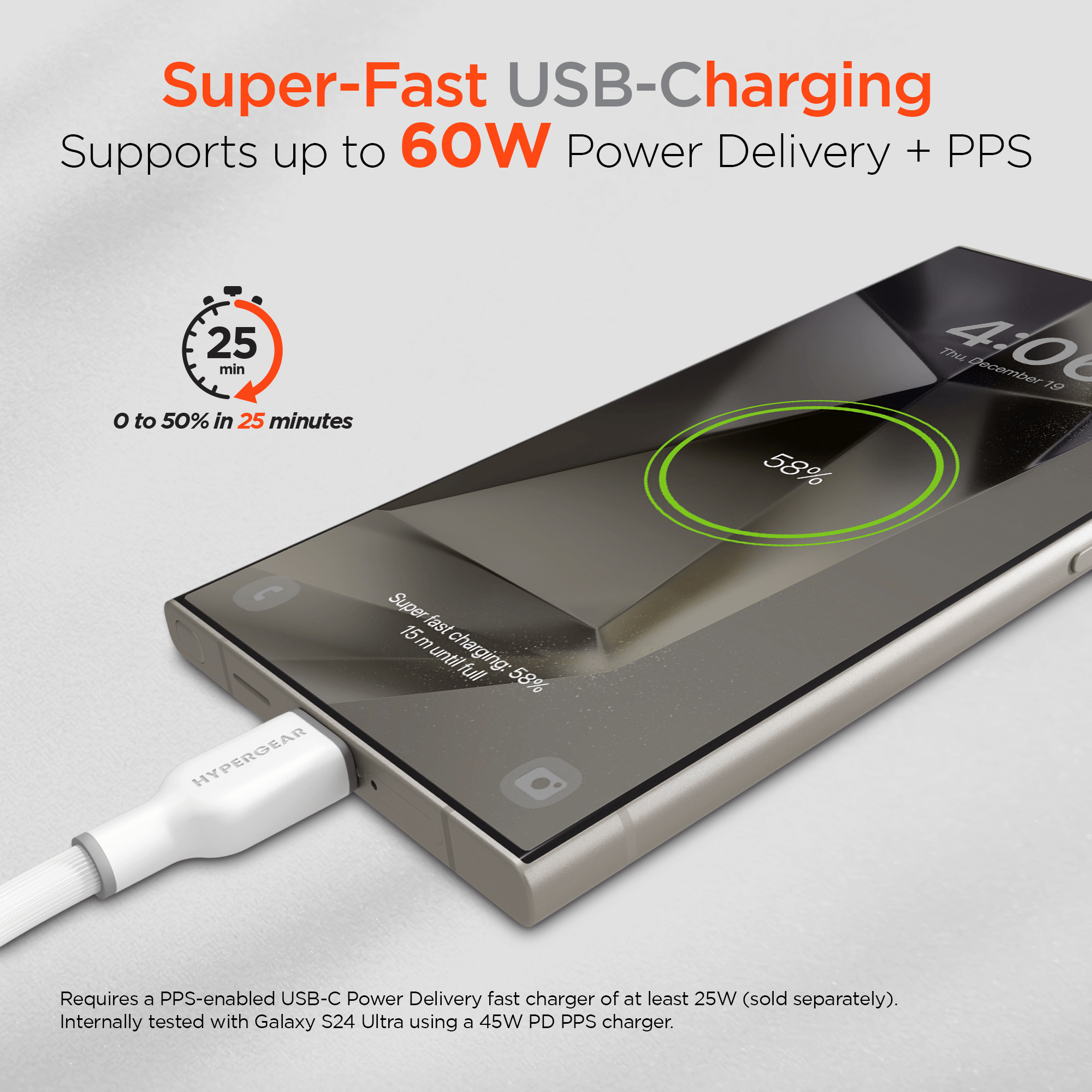 HyperGear Flexi PRO USB-C to USB-C Cable 4ft