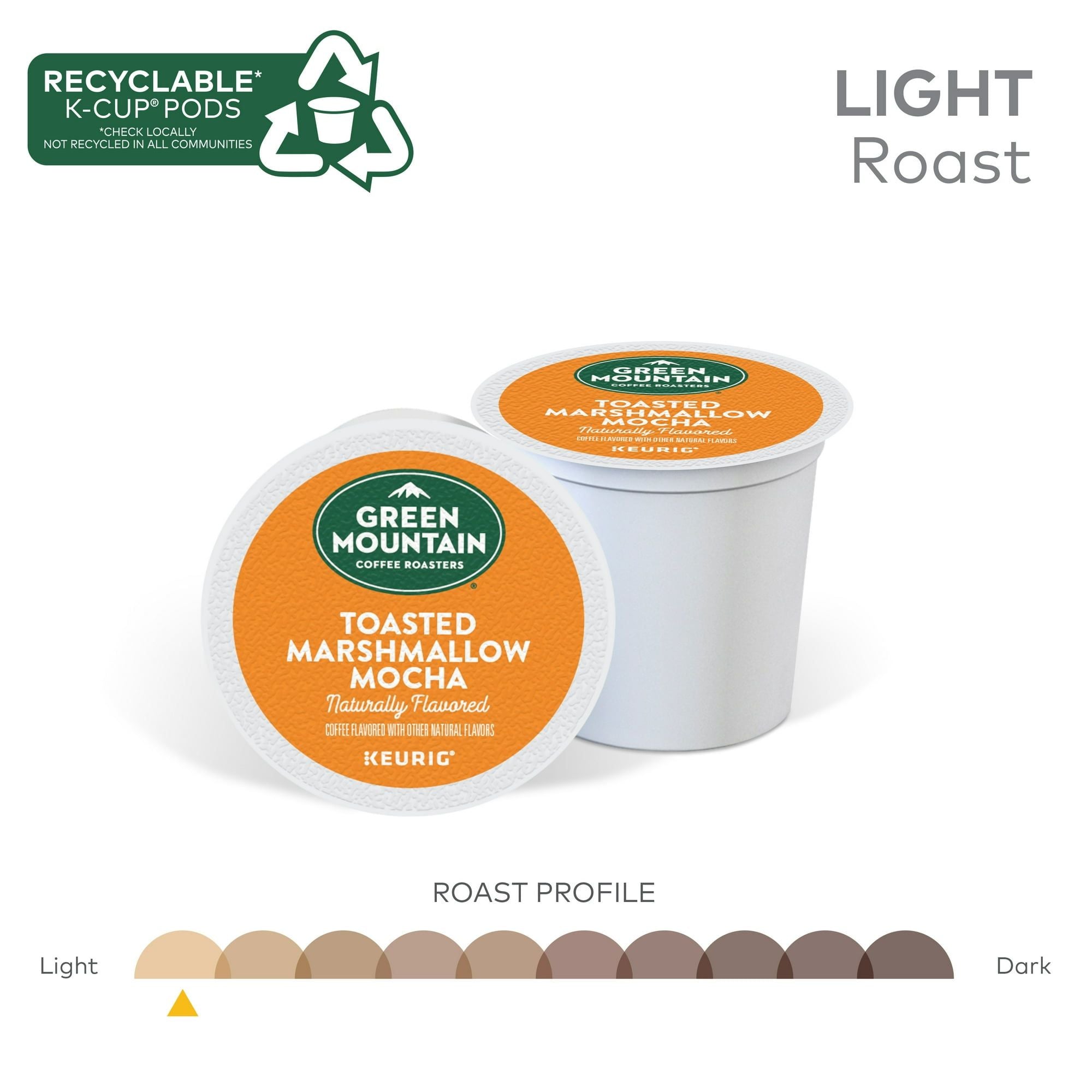 Green Mountain Coffee Roasters Toasted Marshmallow Mocha Keurig Single-Serve K-Cup Pods, Light Roast Coffee, 24 Count