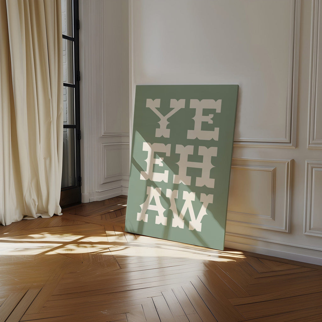YEEHAW Western Typography Print – Rustic Country Wall Art