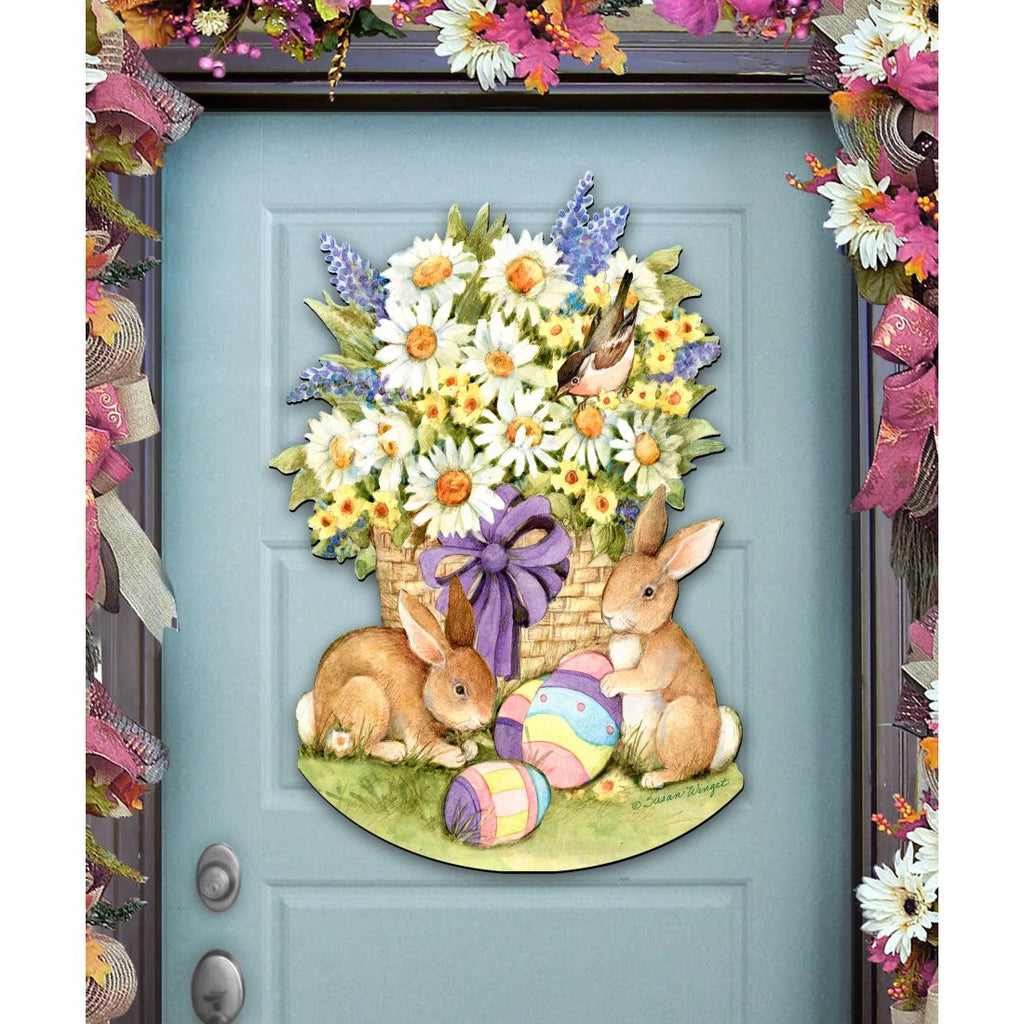 Spring Bunny Easter Door Decor by Susan Winget - Easter Spring Decor - 8471301H-SW