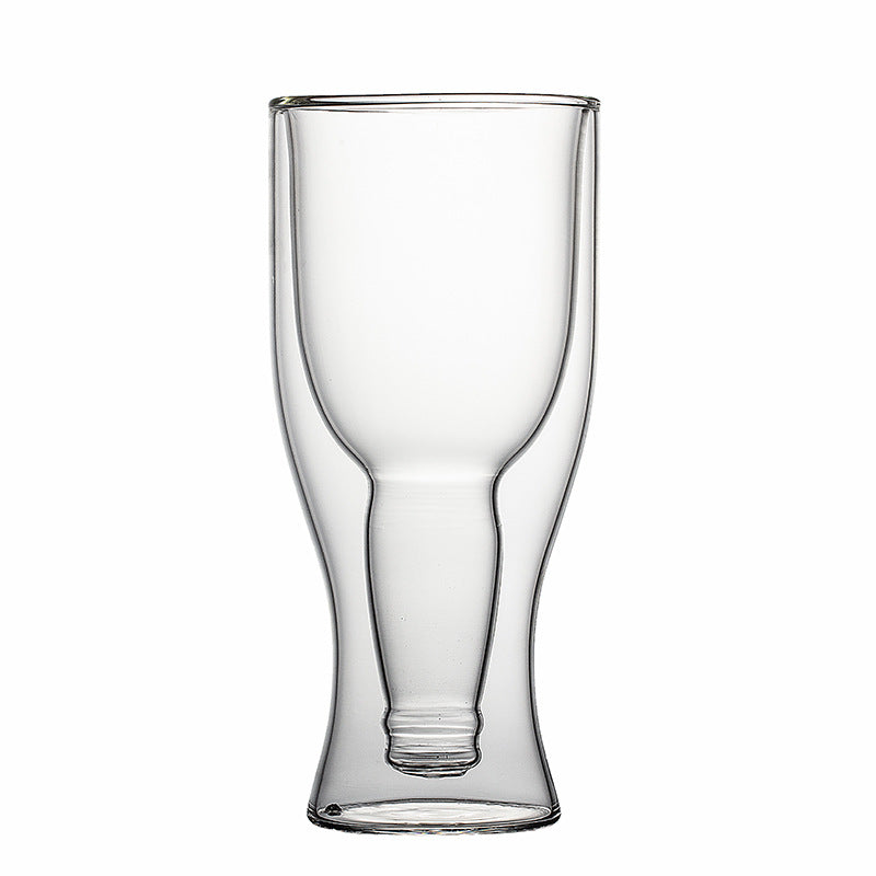 Double-Layer Borosilicate Glass Beer Mug – 350ml & 420ml | Heat & Cold Resistant