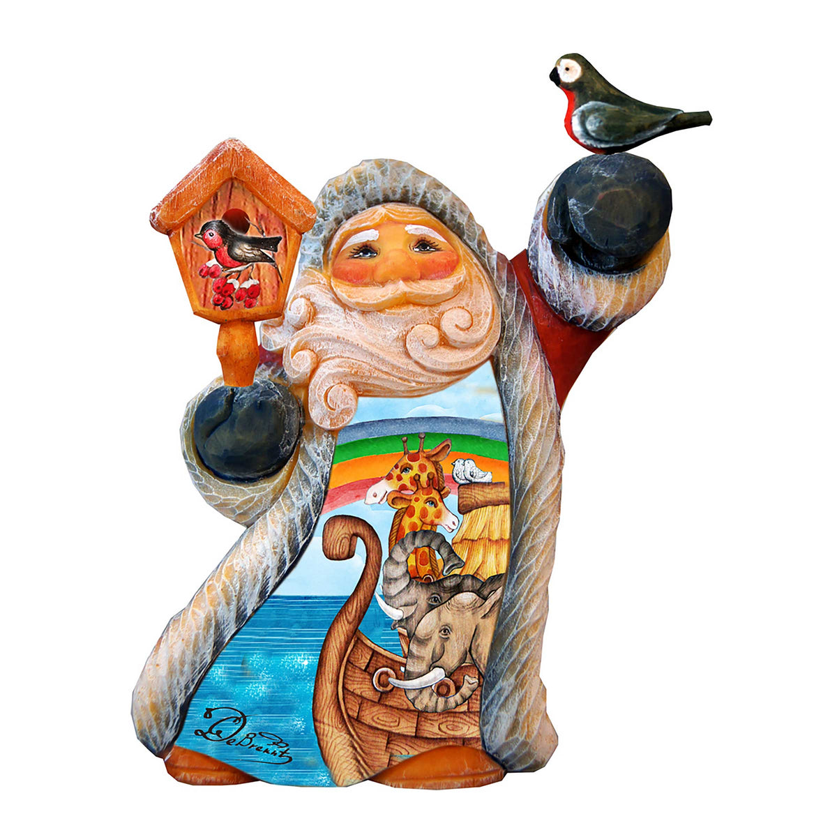 Tiny Tale Santa with Noah's Ark Christmas Figurine by G. DeBrekht - Christmas Santa Snowman Decor - 561621