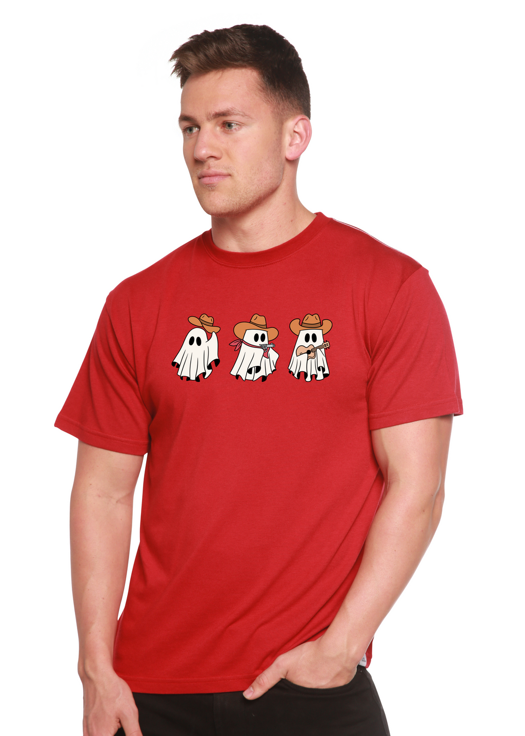Cowboy Ghosts Unisex Bamboo Viscose/Organic Cotton Short Sleeve Graphic T-Shirt