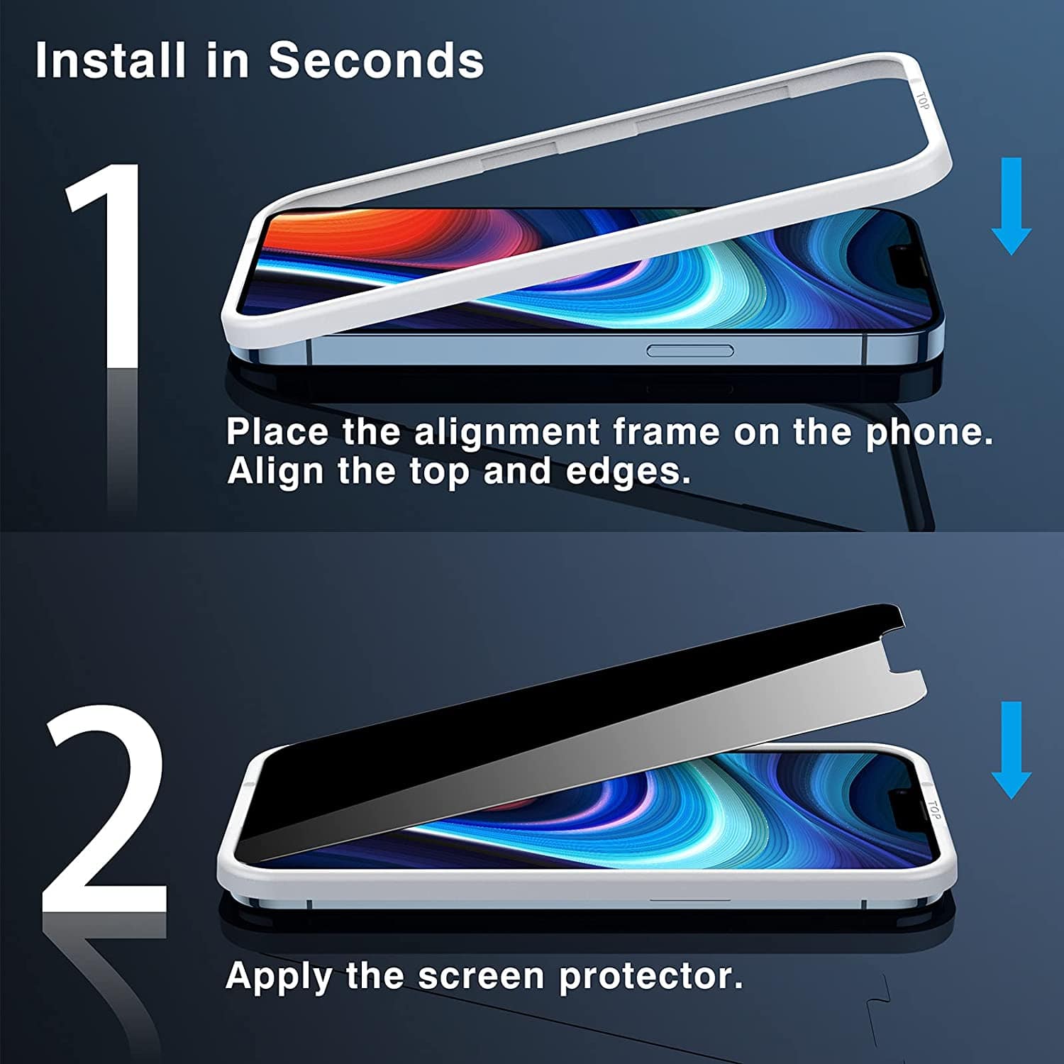 ZeroDamage Privacy Screen Protector (2-Pack) - iPhone 13 mini