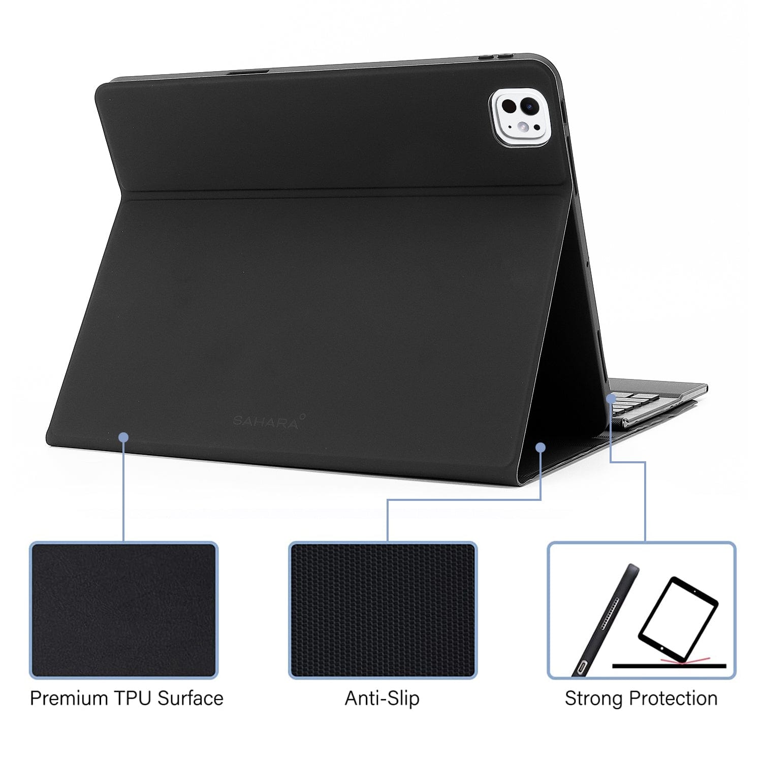 iPad Pro 13-inch (M4 2024 / M5 2025) Keyboard Case - Folio Design, Built-In Touchpad | Navigate Series