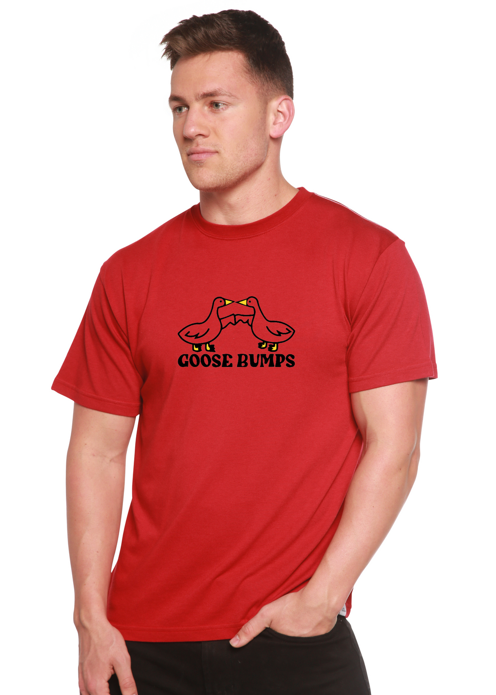 Goose Bumps Men's Bamboo Viscose/Organic Cotton Short Sleeve Graphic T-Shirt