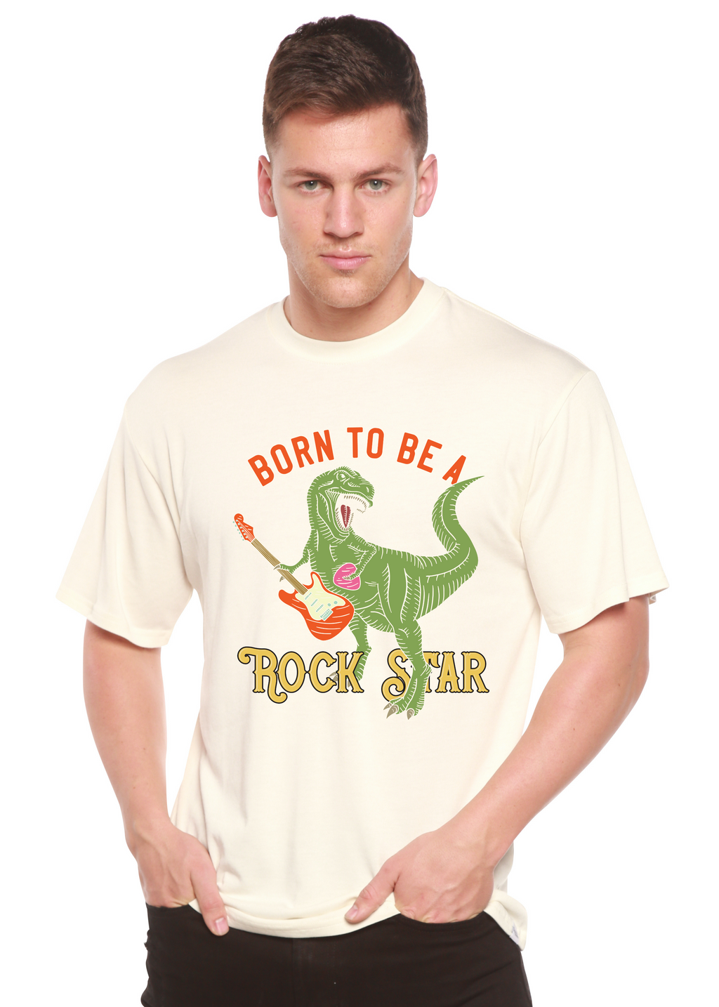 Born To Be A Rock Star Men's Bamboo Viscose/Organic Cotton Short Sleeve Graphic T-Shirt